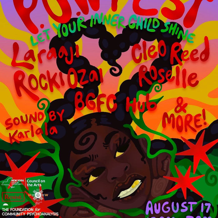 promo poster of festival line up and names of performers and list of sponsors and date and fest info