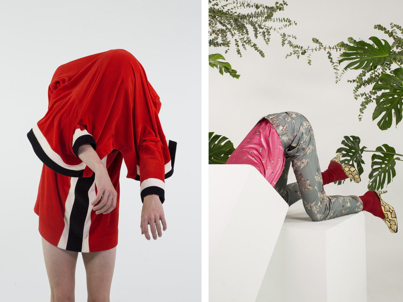 diptych of two images showcasing abstract photography and stunning styling.