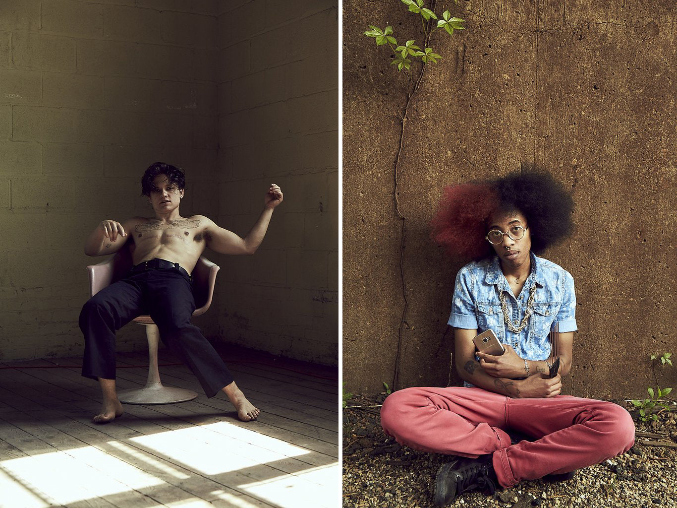 diptych of two people featured in the book.