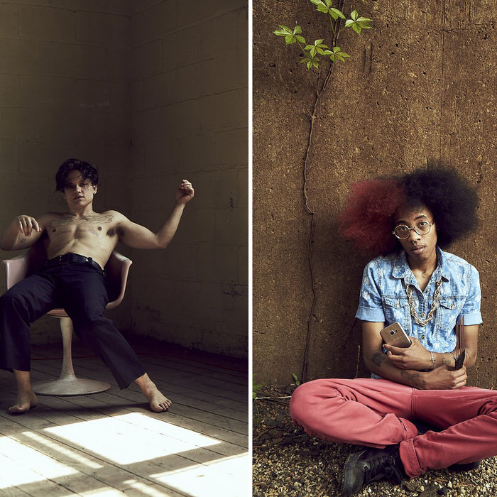 diptych of two people featured in the book.