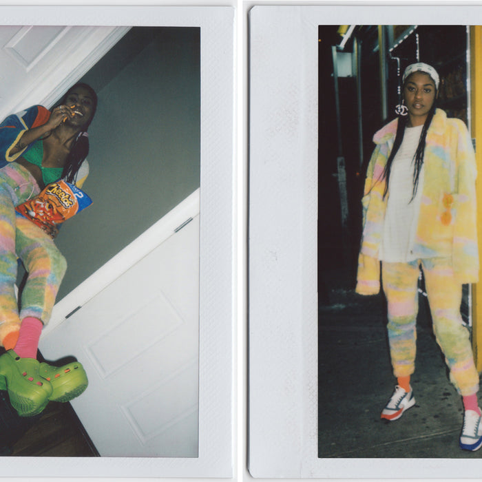 diptych of two polaroids featuring zuri's style. 