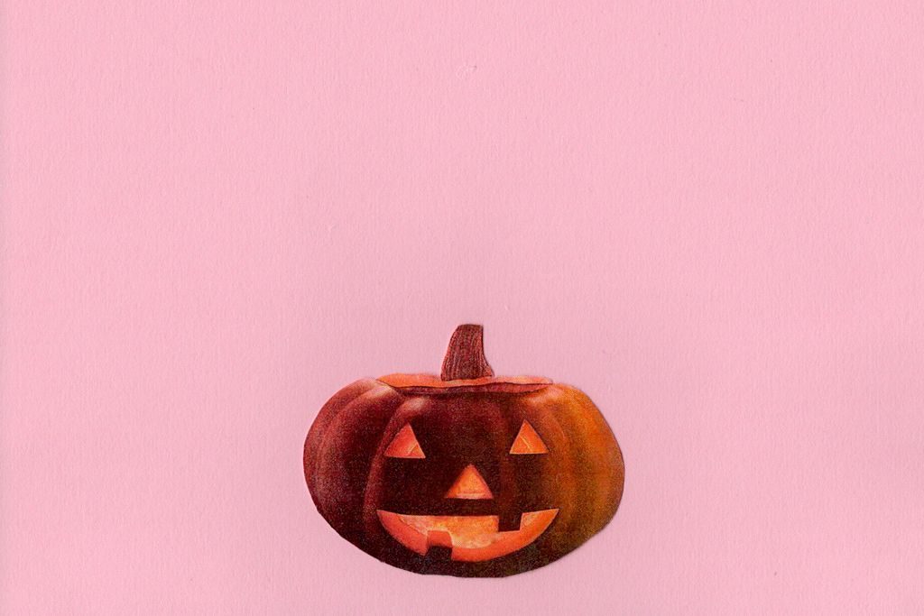 gif of pumpking and products falling into it.