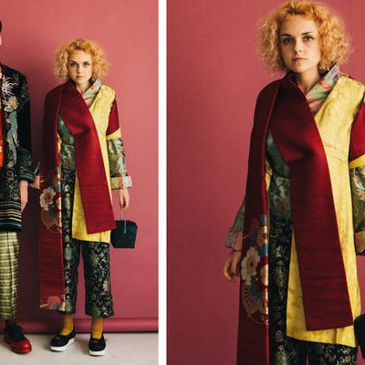 diptych of models in layers.