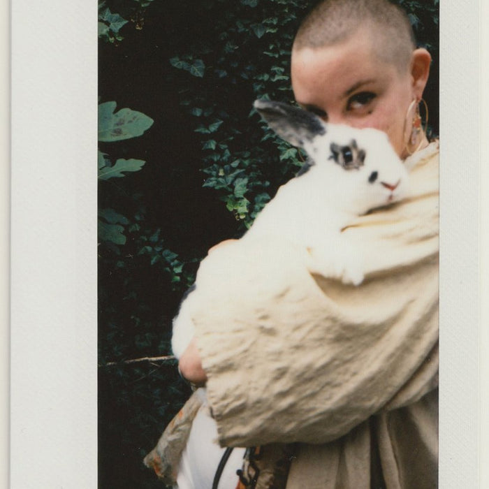 tess and a rabbit.