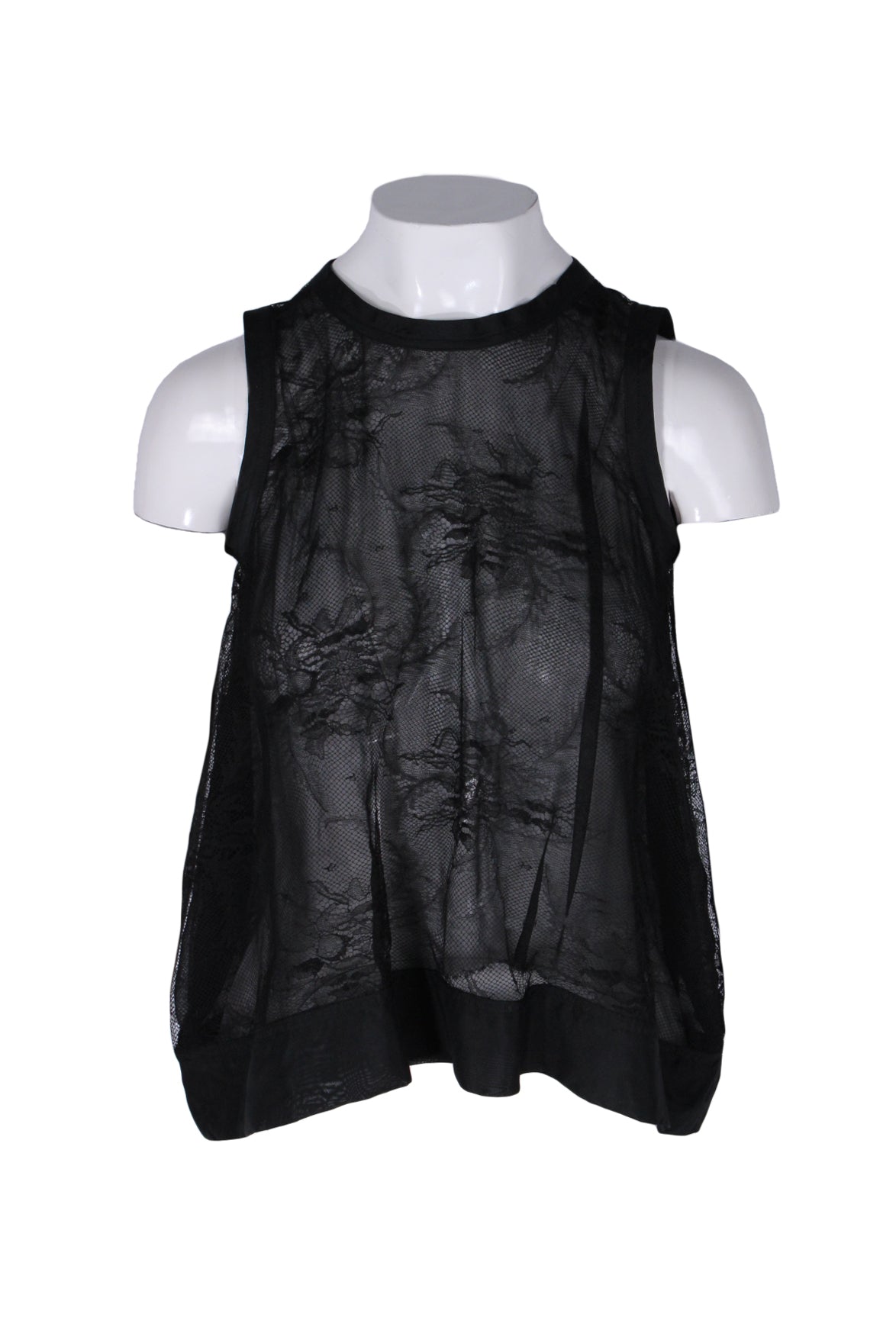 sheer black lace tank top
