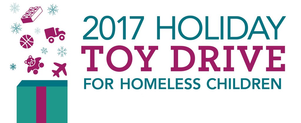 2017 holiday toy drive for homless children flyer. 