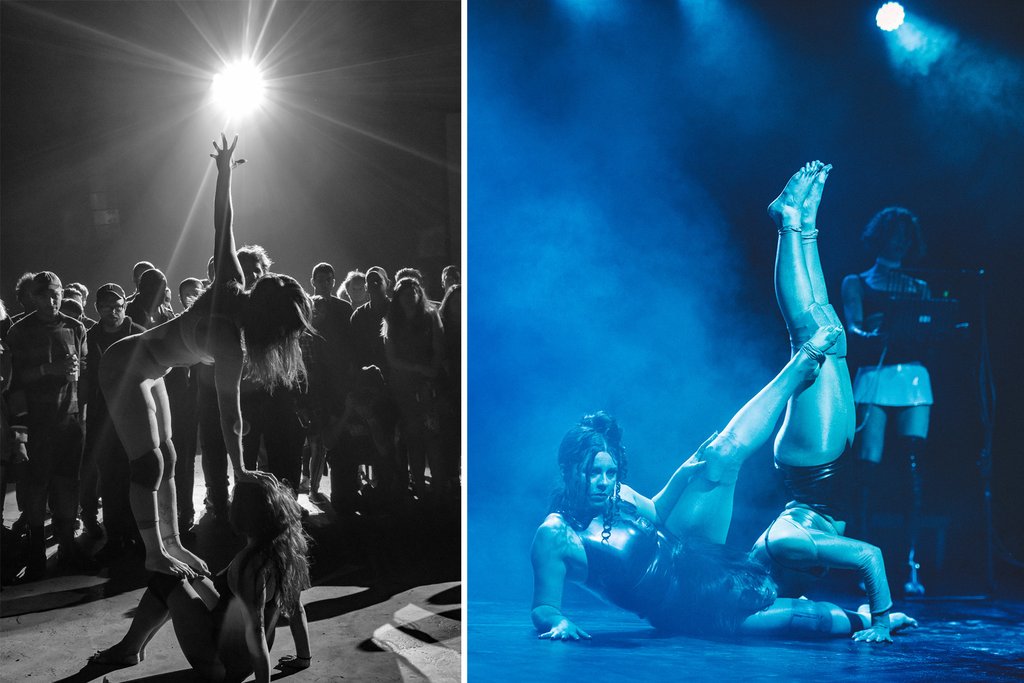 diptych of a performance in barcelona. 