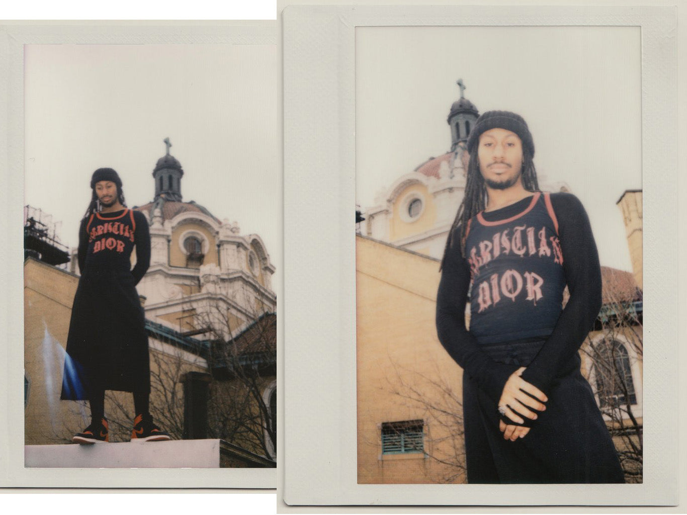 diptych of marky in christian dior tank top. 