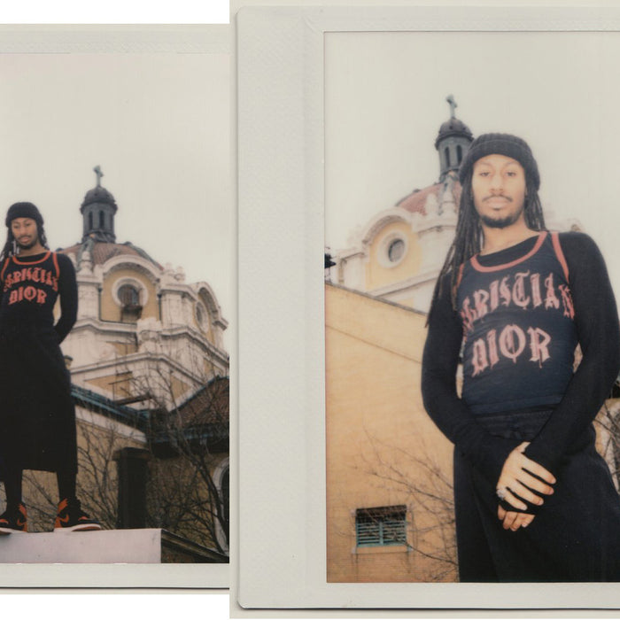 diptych of marky in christian dior tank top. 