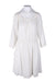 description: etoile isabel marant white long sleeve dress. features rounded neckline, eyelet fabric design elements throughout, cropped sleeves, side pockets, and cinched waist.