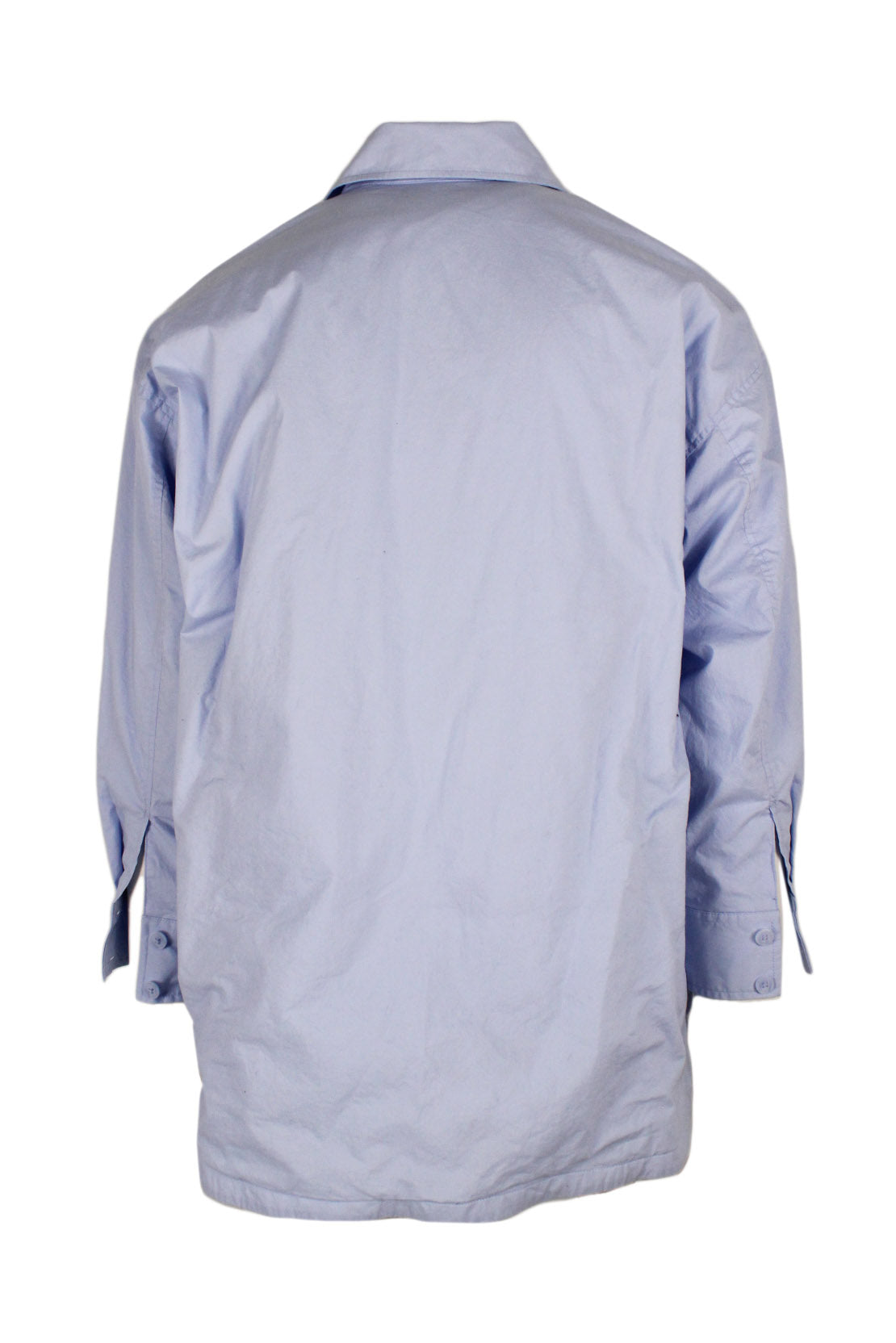 back of shirt with buttons at cuffs.