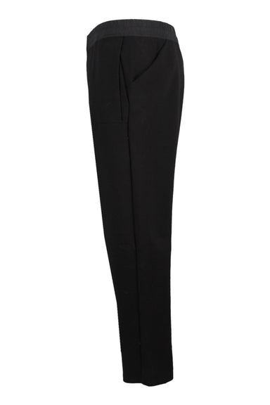 side angle croquis knit pants featuring stylized side pockets and diagonal back hip pockets.