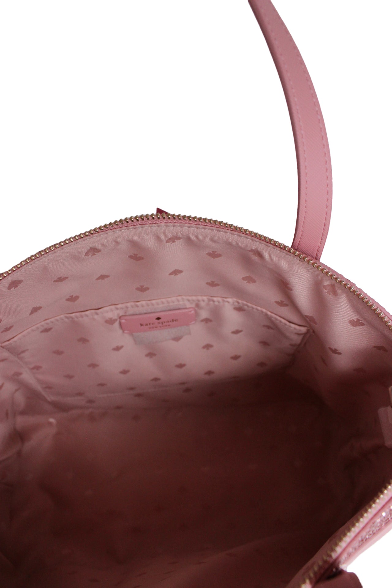 interior of bag featuring logo printed at lining. 