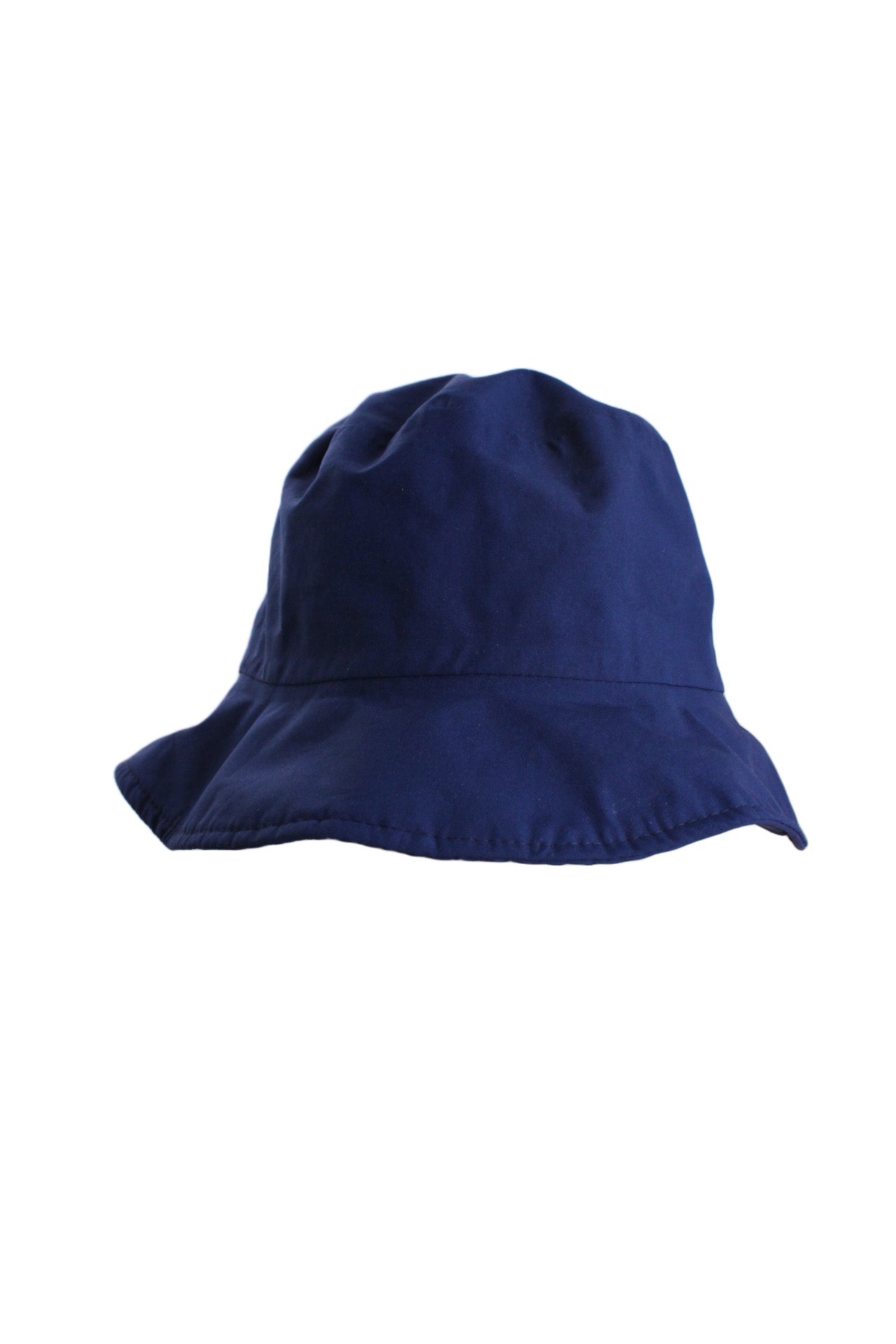 front of forrester’s navy unisex gore-tex bucket hat. features sweatband, full lining, and a brim measuring ~ 2.25”.