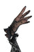 vintage black sheer gloves with polka dot details, ruffled flare wrist detail,  and 3 accent gems. 