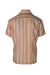 rear view with stripes throughout of shirt.
