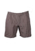 front view of goss greige nylon blend simi reflective textured shorts. features side hand pockets, rear pocket, and faux fly with inner drawstring at elastic waist.