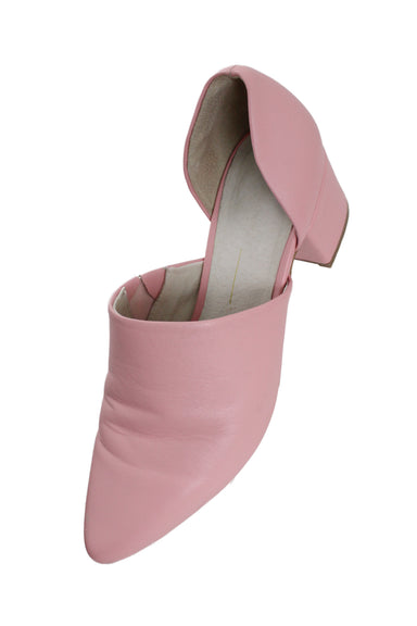 above angle of loafers with pointed toe. 
