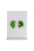 description: vintage green square dangle earrings. features clip on closure. 
