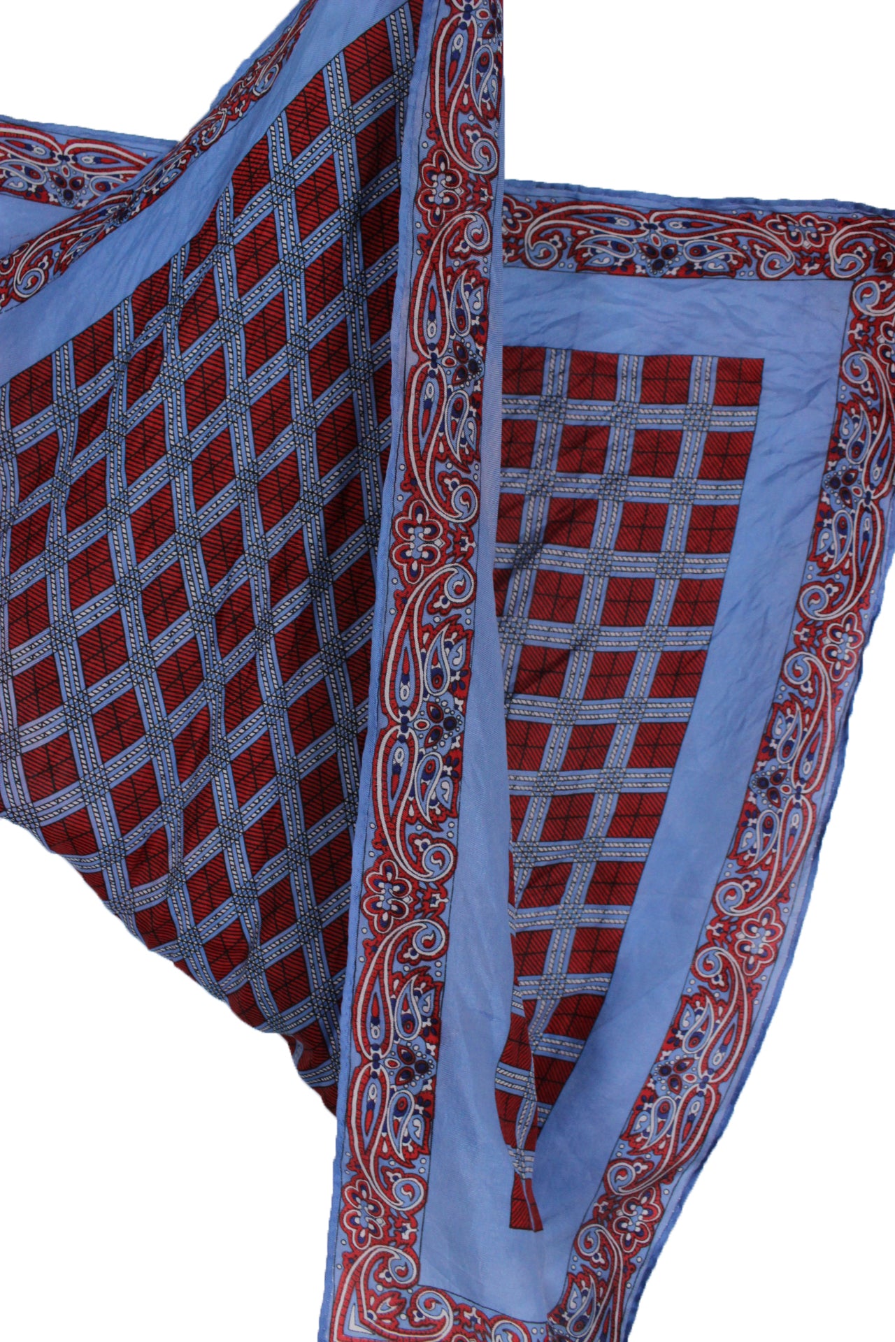 detail of prints of scarf. 