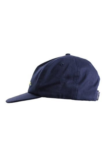 side angle of baseball cap. 