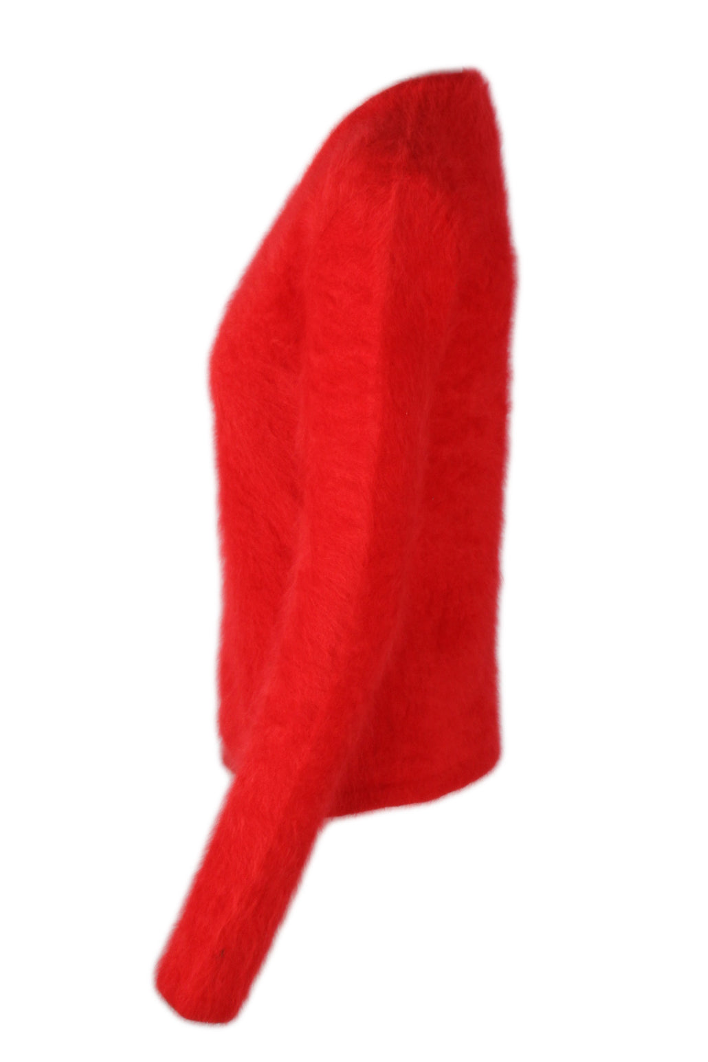 side angle of long sleeve pull-over sweater. 