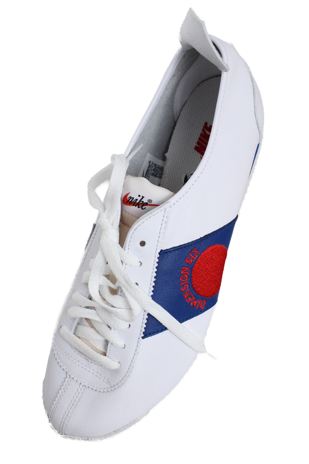 top view with 'nike' logo tongue tag, and 'division six' logo embroidered at outer side of shoes.
