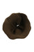 under angle of knit bucket hat. 