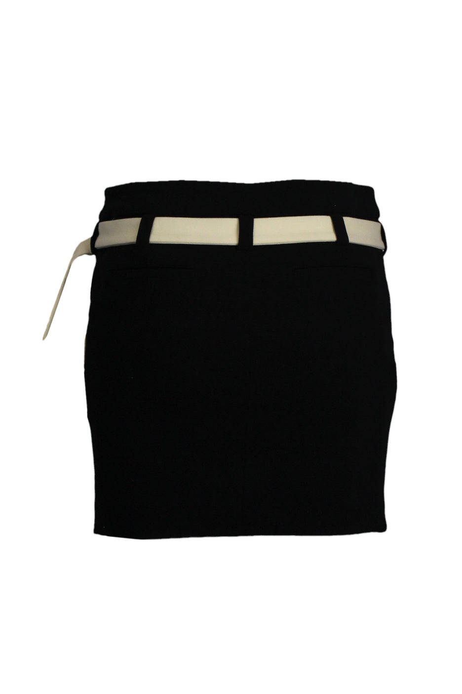 back view of proenza schouler black and cream mini skirt