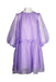cynthia rowley pastel purple sheer dress . features dropped waistline with ruffled detail and balloon sleeves, piped cuff, and original tags.   
