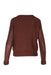 back view of alexander wang brown long sleeve sweater. features crew neckline, ribbed trim, and pull on style; relaxed fit.  detail row of holes near ribbed hem near hip. 