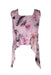 front of maria bouvier pink tie dye sleeveless top. features square neckline, tie dye splash design throughout, tonal stitching, asymmetrical shape, and key hole detail with button closure at back. 