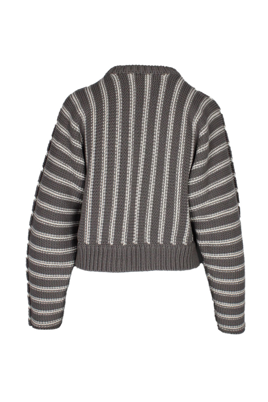back of sweater with relaxed fit. 