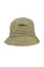 front view of jacquemus khaki cotton ‘le bob gadjo’ bucket hat. features ‘jacquemus’ metal logo tag at front, fully lined, and brim measures ~ 2”.