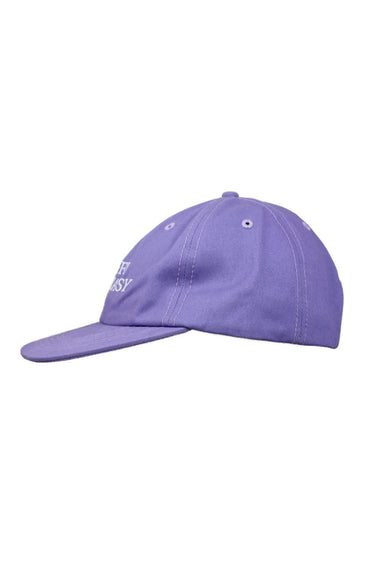 profile view of snapback hat.