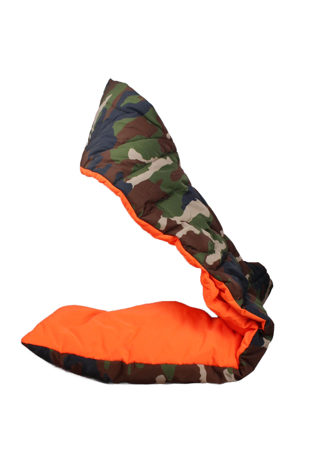 folded view showing both camo/orange color sides.