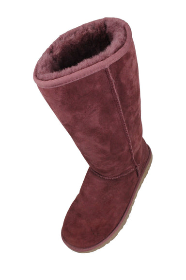 top of boot. suede outer with shearling lining