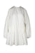 description: kenzo white long sleeve pleated dress. features balloon sleeve, pleated at front, crew neckline, zipper closure at center back, and pleated detailing at shoulders. 