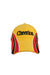 fornt view of nascar chase authentics yellow/red/black/white cotton hat. features ‘cheerios’ logo raised embroidered at front, ‘rcr’ logo tag at left side, embroidered sig at right side, ‘33’ embroidered at back, and ‘nascar’ logo embroidered at back adjustable velcro strap closure.