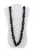 front of  erickson beamon black chunky chain necklace. features chain link design, silver toned metal rings, and lobster-clasp fastening.