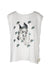 front of stella mccartney white cotton sleeveless top. features printed dog with floral embroidery at front, rounded neckline, and relaxed fit. 
