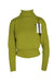  theopen product green ribbed turtleneck knit pullover. features a loose knit detail at the waist. tag attached.