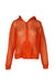 vintage orange long sleeve zip sweater. features a mesh design.