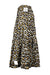 profile of midi skirt with ruffled design. 