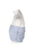side angle ood one out light periwinkle knit tube top on feminine mannequin bust with elastic edging and exposed seams.