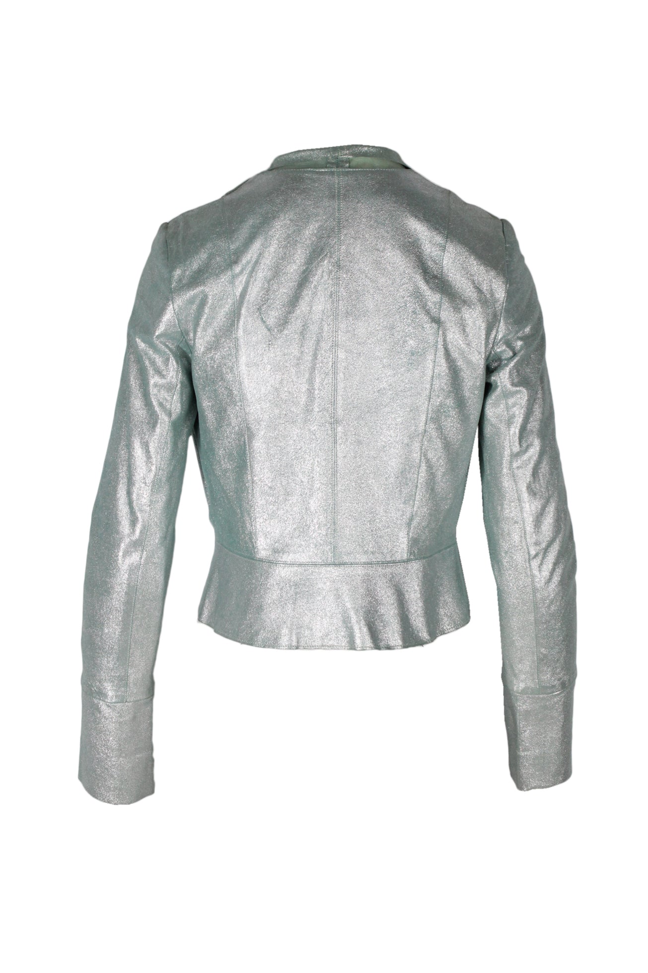 back of jacket with tonal stitching. 