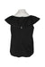 back angle prada black sleeveless top on feminine mannequin torso featuring keyhole upper back and ruffle neckline.