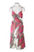 trina turk white/multicolor 'sun seeker' silk midi dress. features watercolor-like print, adjustable shoulder straps, asymmetrical pleated bust, and invisible side zip closure. lined. 