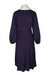 back angle demylee new york dark purple knit midi dress on feminine mannequin.