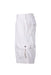 side angle levi's off-white cargo shorts featuring front slash pocket, side utility pocket, and rear flap pocket.